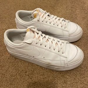 White Women’s Nike Platform Low Top Blazers